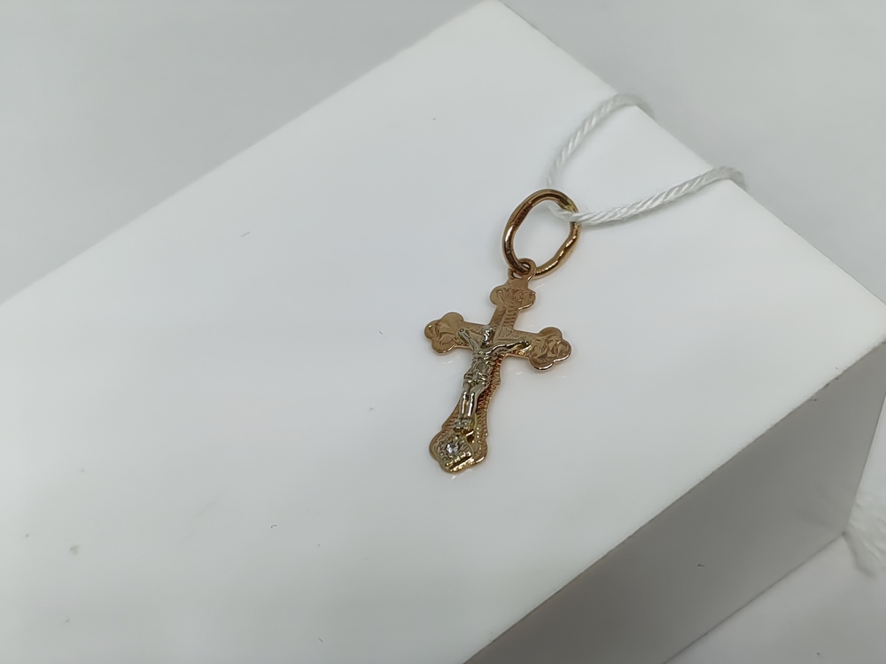 ПОДВЕСКА КРЕСТ С КАМНЕМ (Au 585)