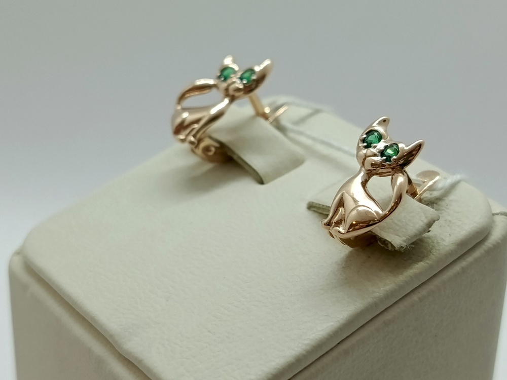 СКМИ585 СЕРЬГИ С КАМНЯМИ (Au 585)