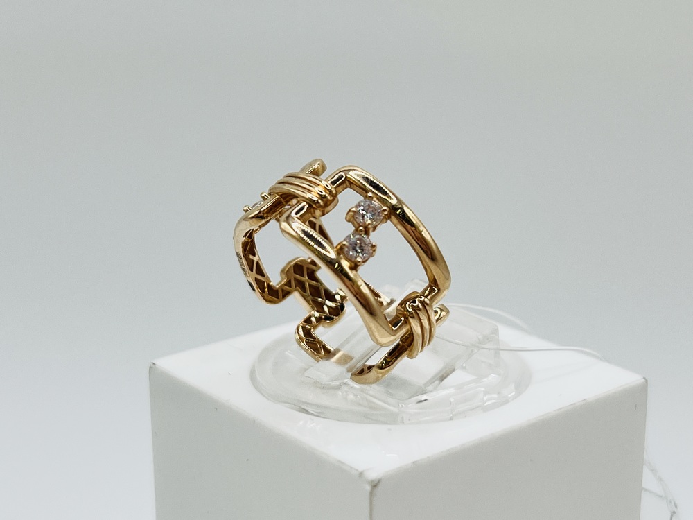 КОЛЬЦО С КАМНЯМИ (Au 585)