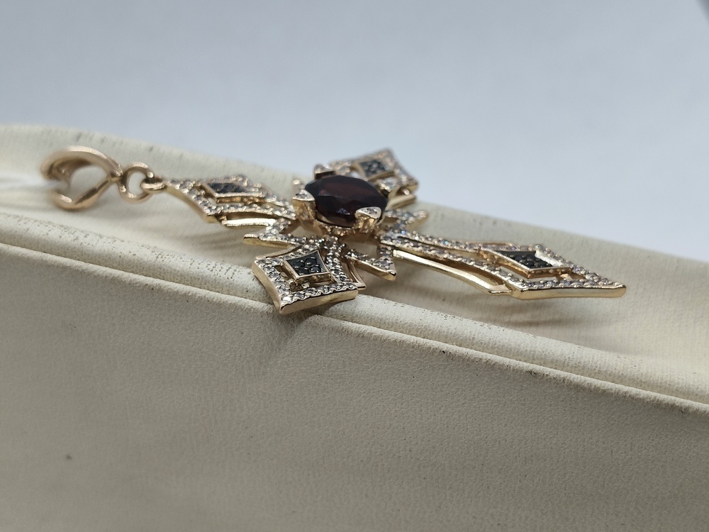 ПОДВЕСКА КРЕСТ С КАМНЯМИ (Au 585)