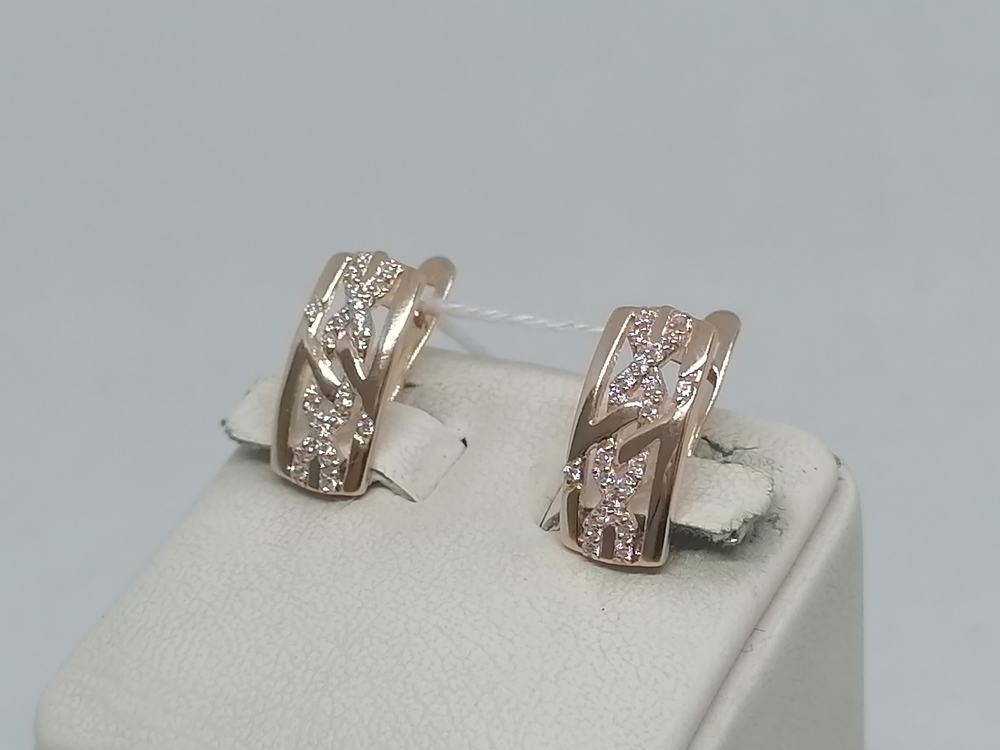 СКМИ585 СЕРЬГИ С КАМНЯМИ (Au 585)