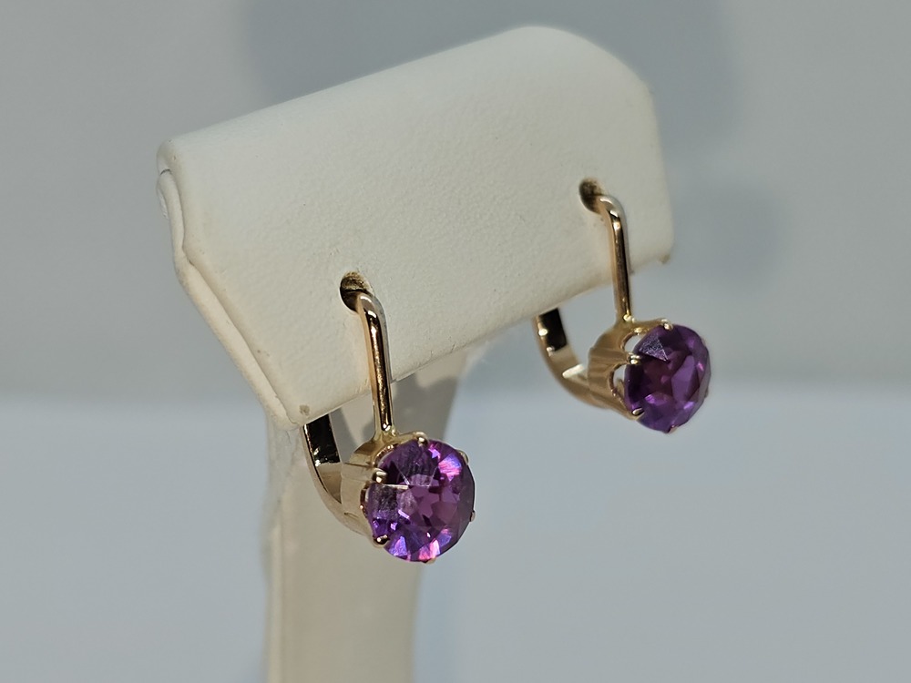 СКМ583 СЕРЬГИ С КАМНЕМ (Au 583)