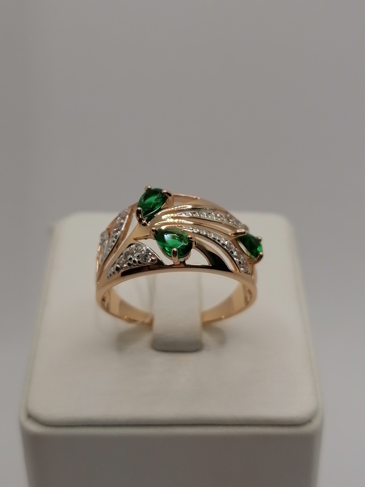 КОЛЬЦО С КАМНЯМИ (Au 585)