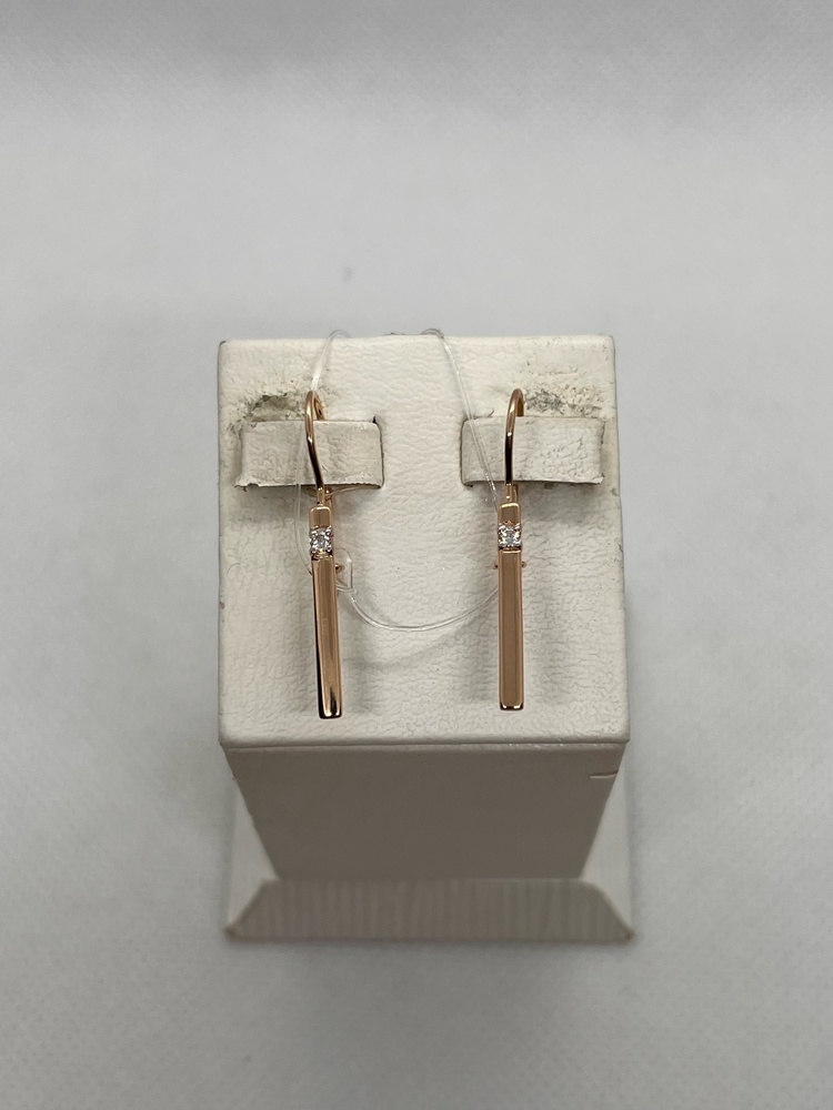 СЕРЬГИ ПЕТЕЛЬКА с камнем (Au 585)