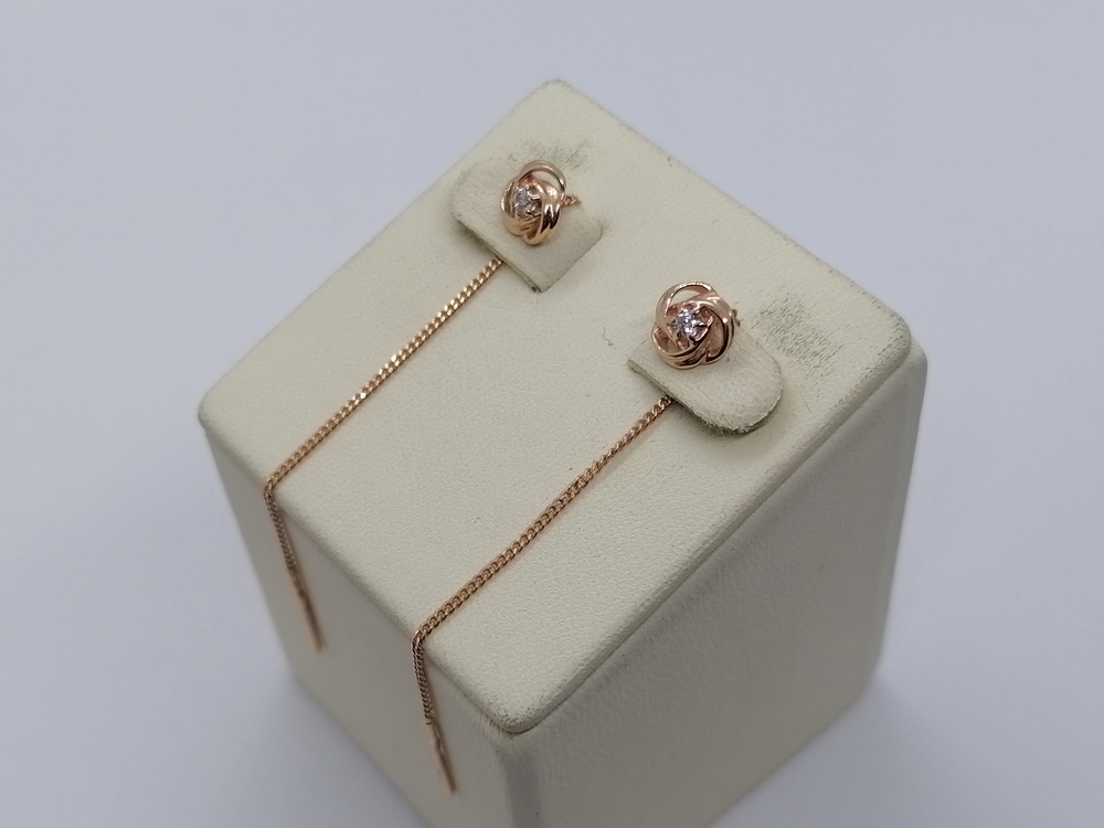 СЕРЬГИ ПРОДЕВКИ с камнем (Au 585)