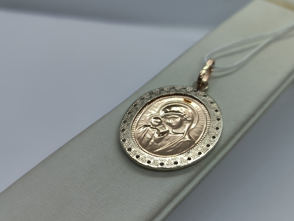 ПОДИКИ585 ПОДВЕСКА ИКОНА С КАМНЯМИ (Au 585)