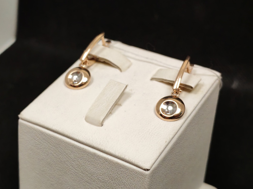 СКМ585 СЕРЬГИ С КАМНЕМ (Au 585)