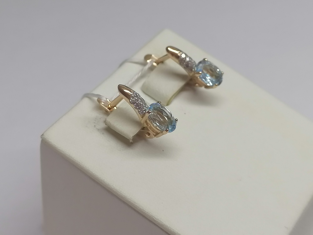 СКМИ585 СЕРЬГИ С КАМНЯМИ (Au 585)