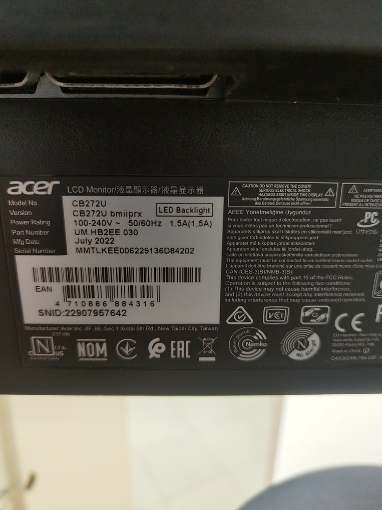 Монитор Acer CB272U