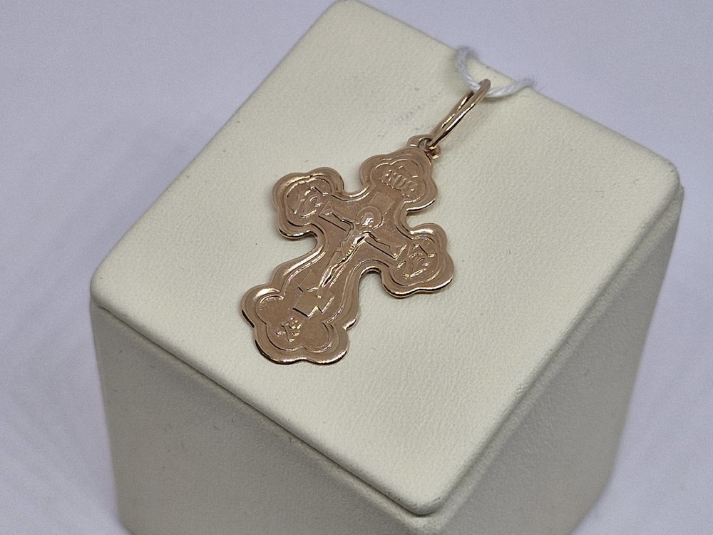 ПОДВЕСКА КРЕСТ БЕЗ КАМНЯ (Au 585)