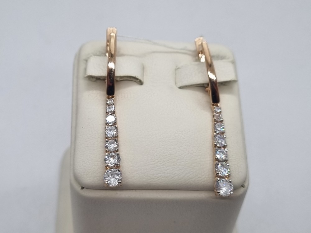 СКМИ585 СЕРЬГИ С КАМНЯМИ (Au 585)