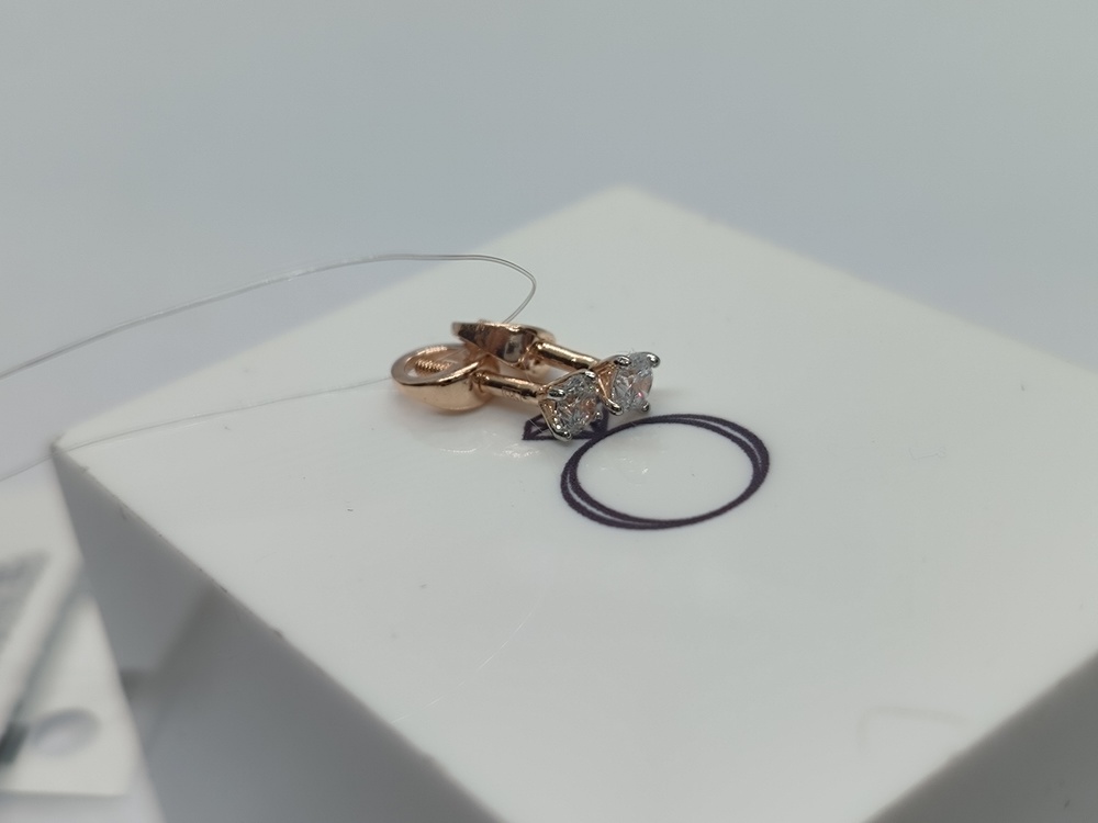 СЕРЬГИ ПУСЕТЫ с камнем (Au 585)