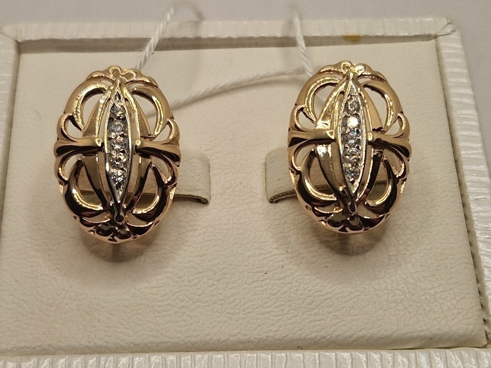 СКМИ585 СЕРЬГИ С КАМНЯМИ (Au 585)