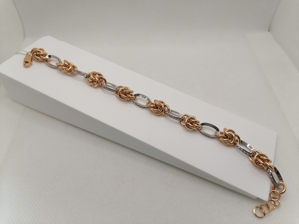 Т-26098К БРАСЛЕТ ПУСТОТЕЛЫЙ Фантазия (Au 585)