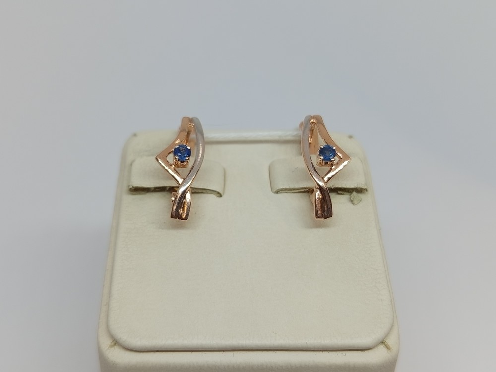 СКМ585 СЕРЬГИ С КАМНЕМ (Au 585)