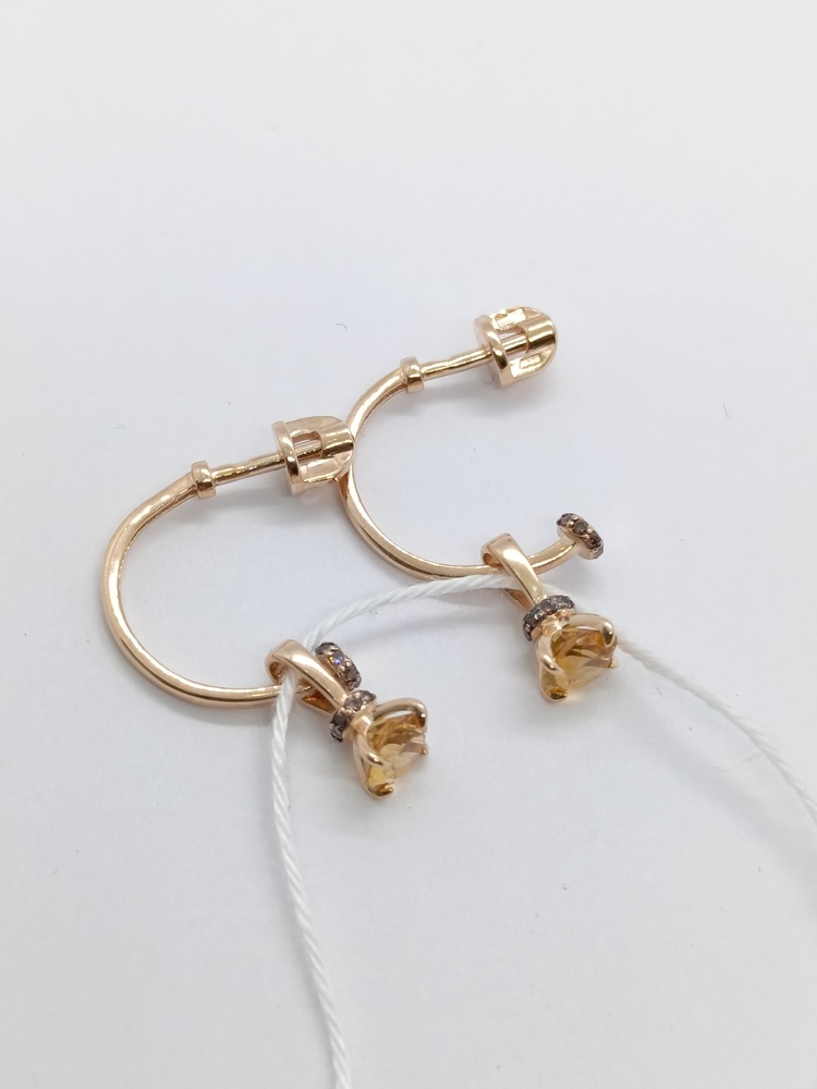 СКМИ585 СЕРЬГИ С КАМНЯМИ (Au 585)