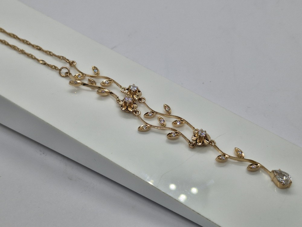 КОЛЬЕ С КАМНЯМИ Au 585