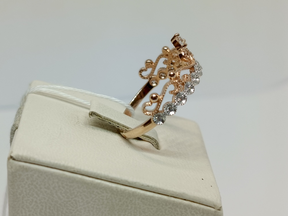 КОЛЬЦО С КАМНЯМИ (Au 585)