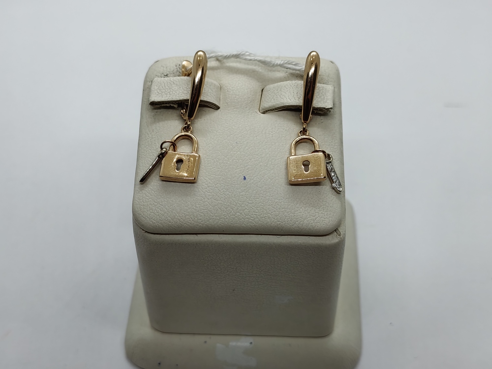 СКМИ585 СЕРЬГИ С КАМНЯМИ (Au 585)