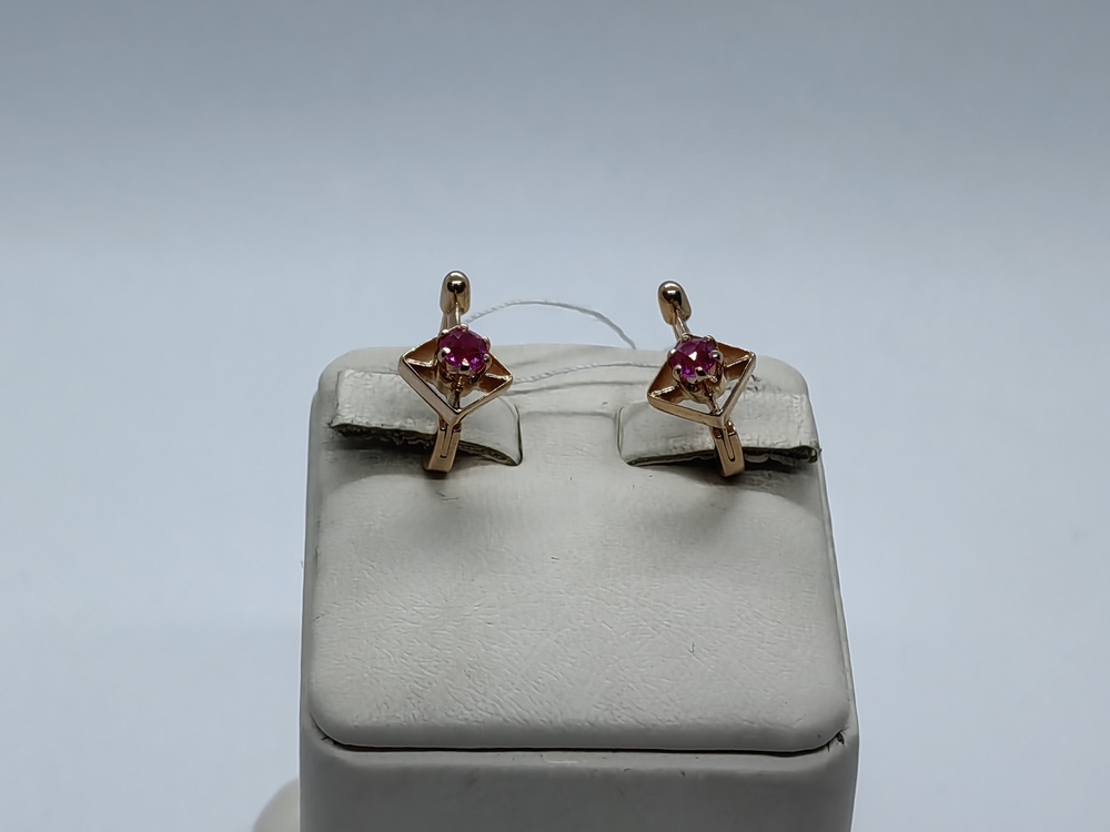 СЕРЬГИ С КАМНЕМ (Au 585)