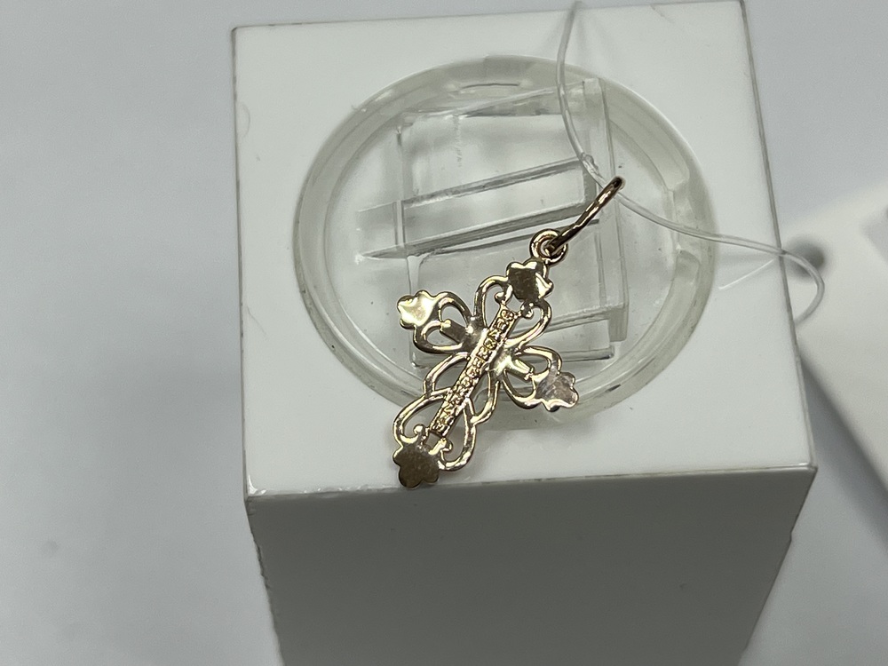 51-131-01041-1 ПОДВЕСКА КРЕСТ без камня (Au 585)