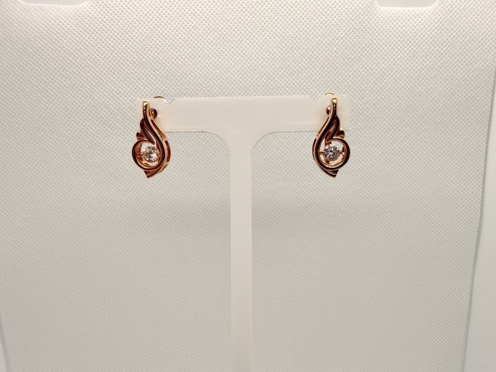 СКМ585 СЕРЬГИ С КАМНЕМ (Au 585)