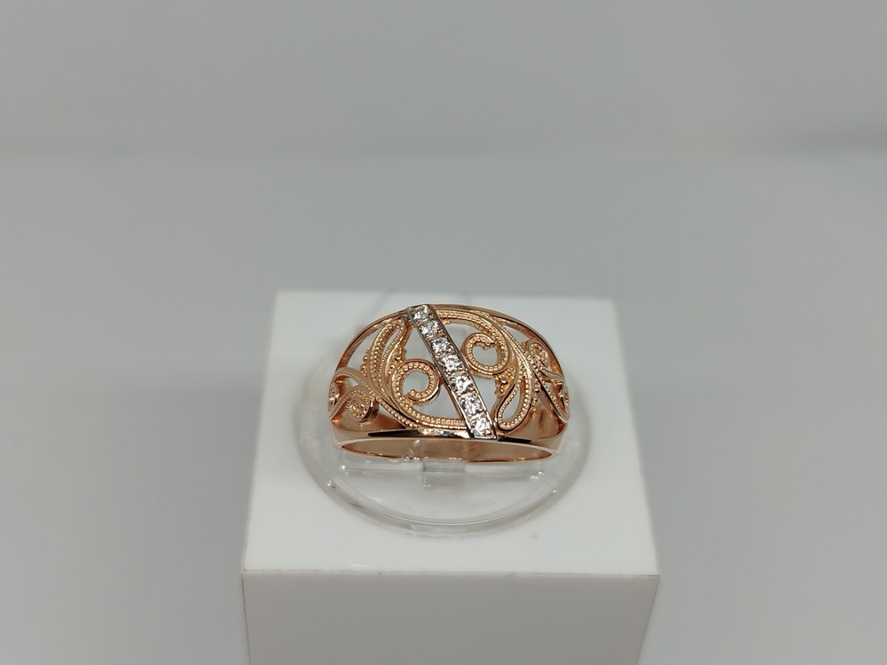 К-062_au КОЛЬЦО С КАМНЯМИ (Au 585)