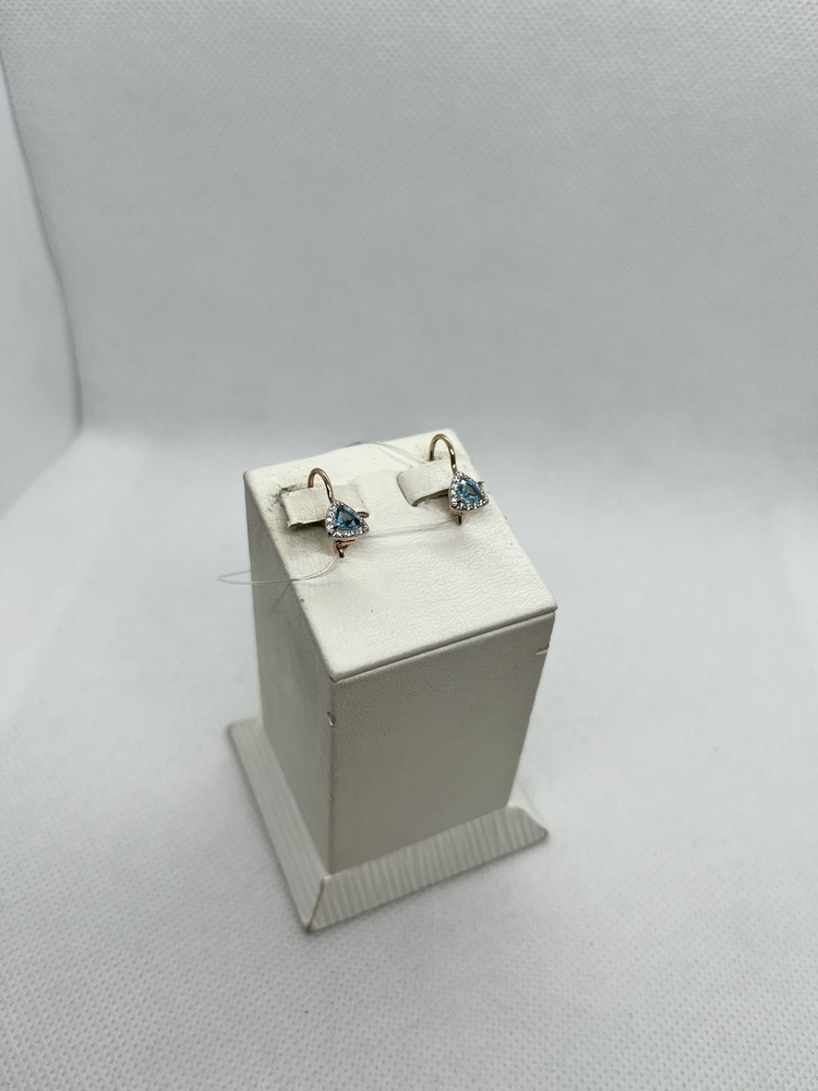 СЕРЬГИ ПЕТЕЛЬКА с камнями (Au 585)