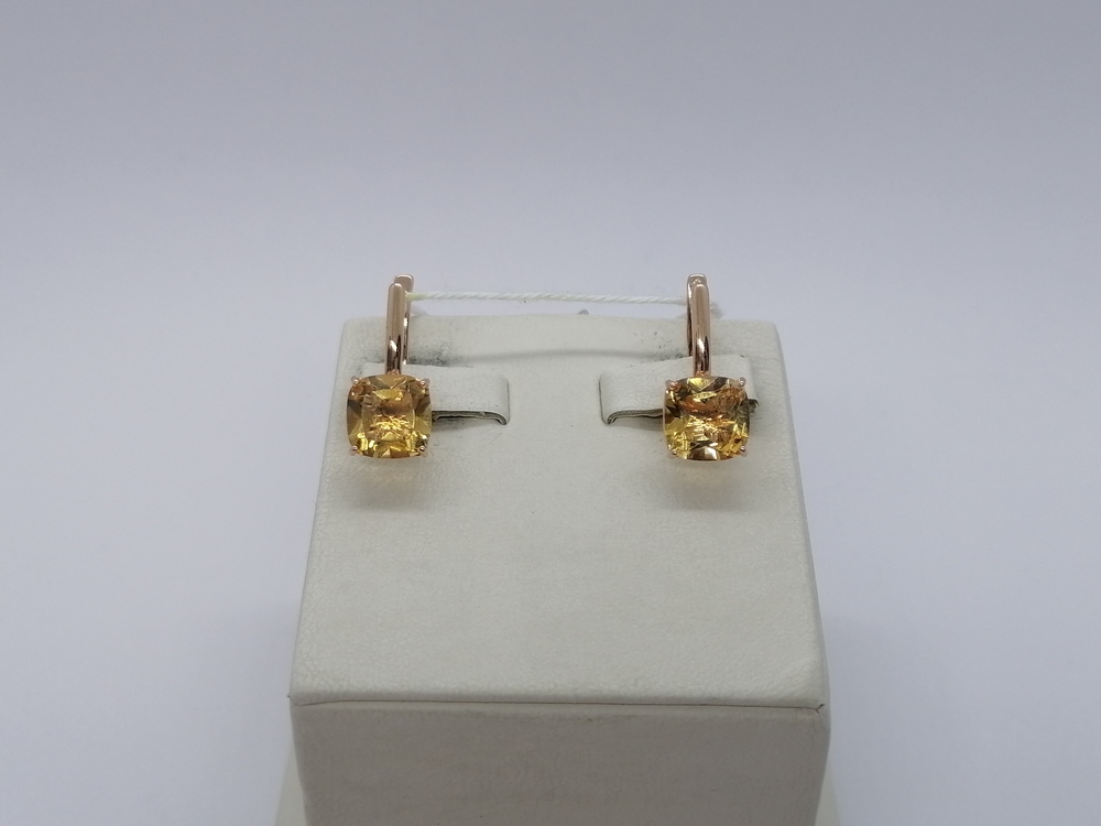 СКМ585 СЕРЬГИ С КАМНЕМ (Au 585)