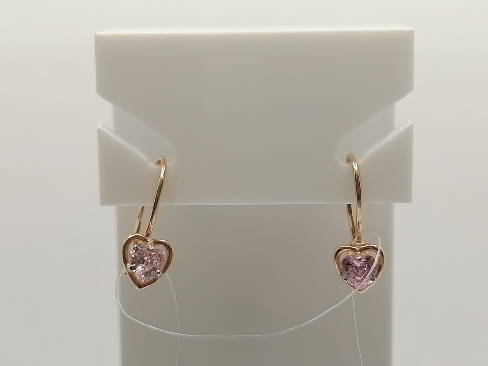 СЕРЬГИ ПЕТЕЛЬКА с камнем (Au 585)