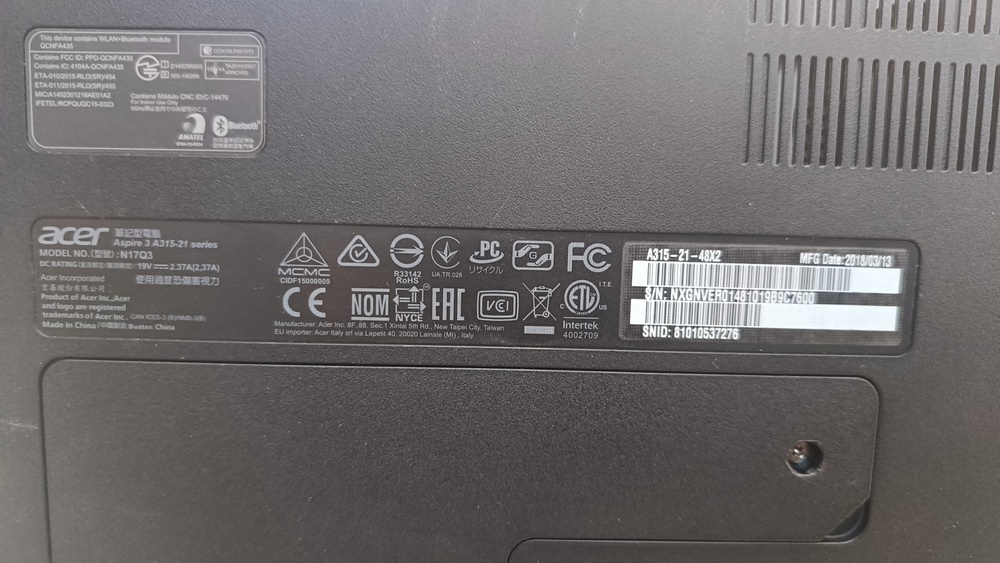 Ноутбук Acer; A4-9120, Radeon R3 series, 6 Гб, Нет, 1 Tb