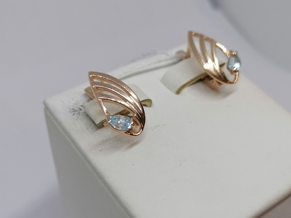 СЕРЬГИ С КАМНЕМ (Au 585)