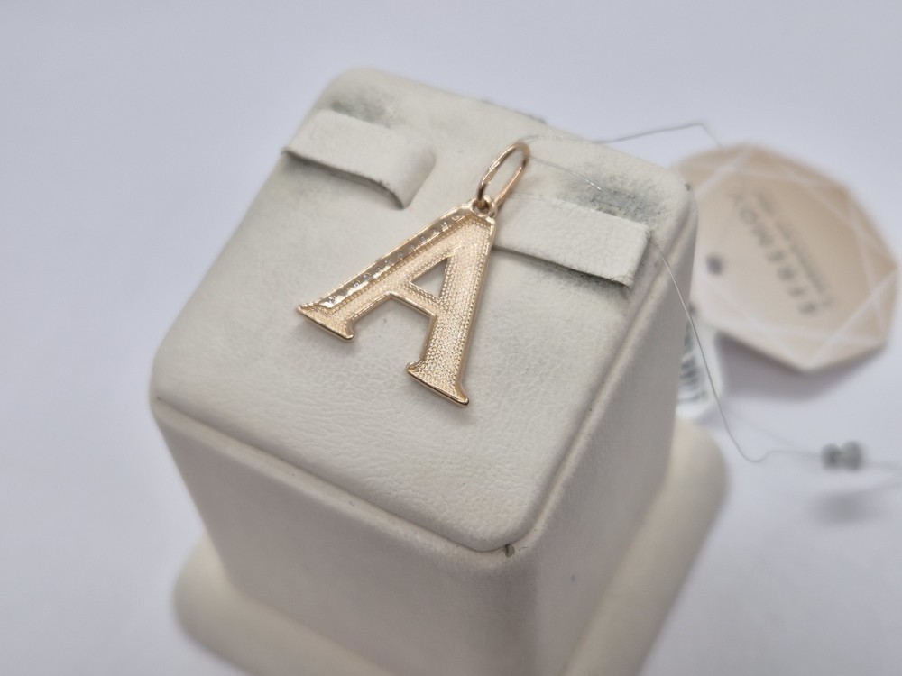 ПОДВЕСКА БУКВА А с камнями (Au 585)