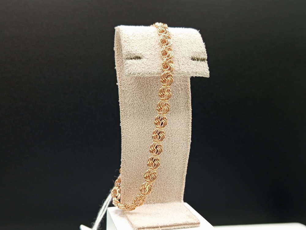 Роза Б050 БРАСЛЕТ ПУСТОТЕЛЫЙ Роза (Au 585)