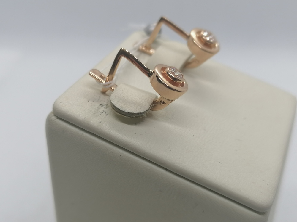 СКМ585 СЕРЬГИ С КАМНЕМ (Au 585)