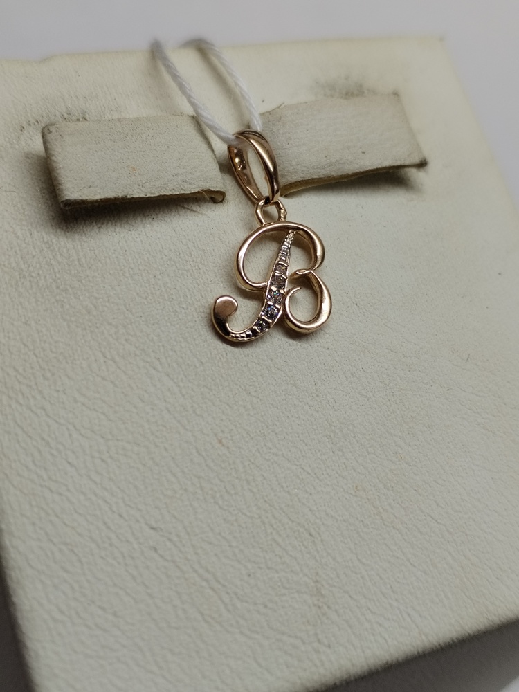 ПОДВЕСКА БУКВА В Au 585