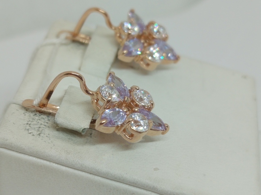 СКМИ585 СЕРЬГИ С КАМНЯМИ (Au 585)