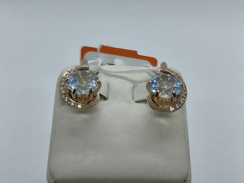 СКМИ585 СЕРЬГИ С КАМНЯМИ (Au 585)