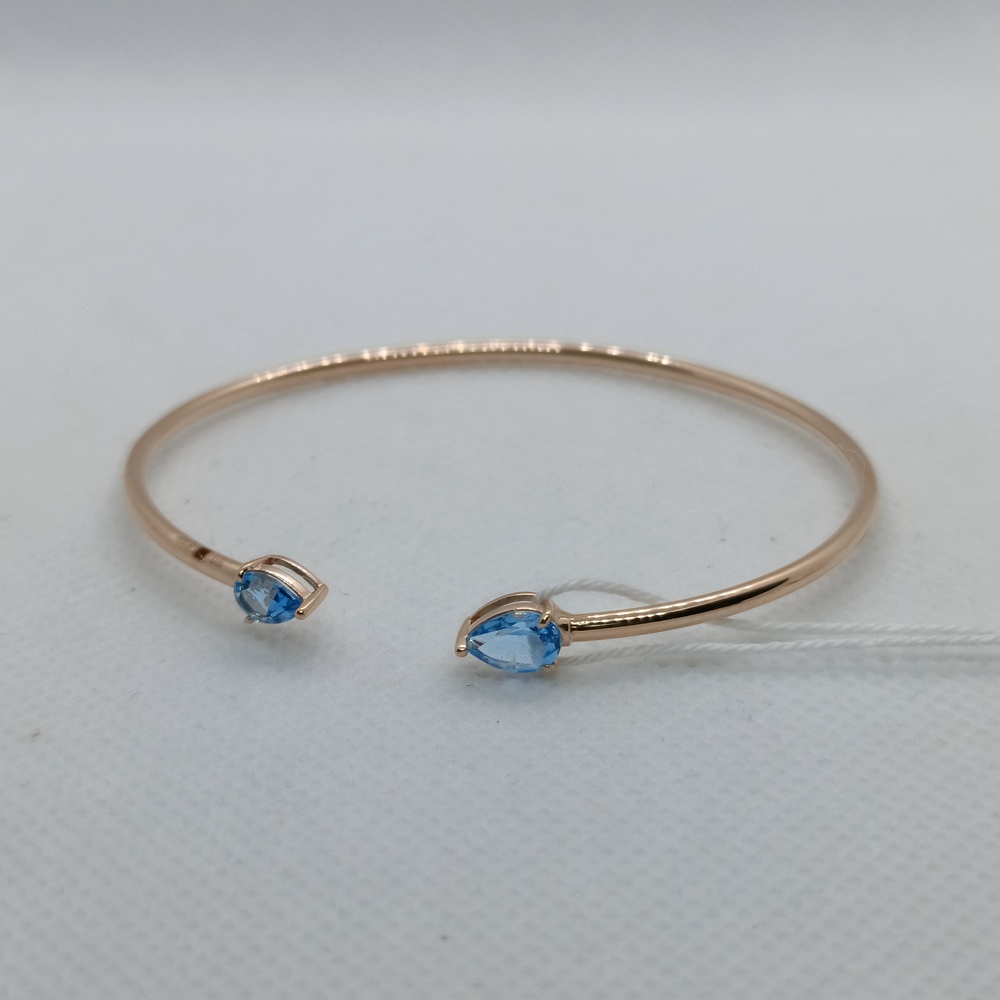 БЖКИ585 БРАСЛЕТ ЖЕСТКИЙ С КАМНЯМИ (Au 585)