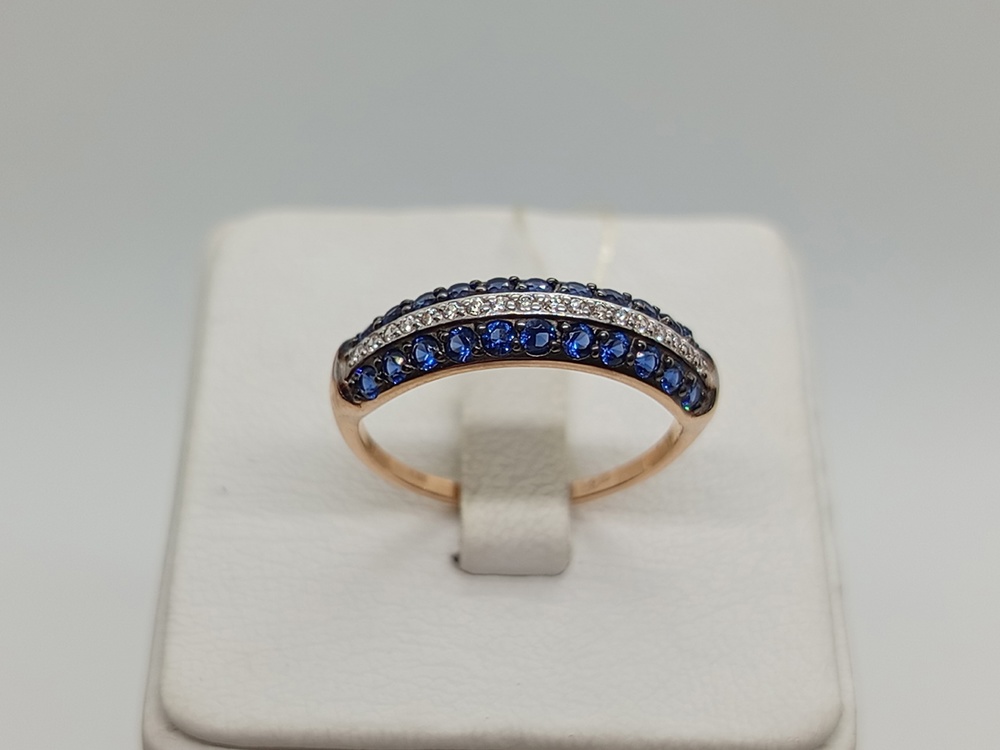 КОЛЬЦО С КАМНЯМИ (Au 585)