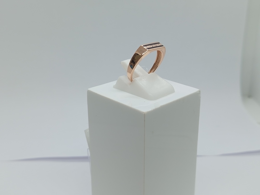 821221 КОЛЬЦО ПЕЧАТКА Эмаль с камнями (Au 585)