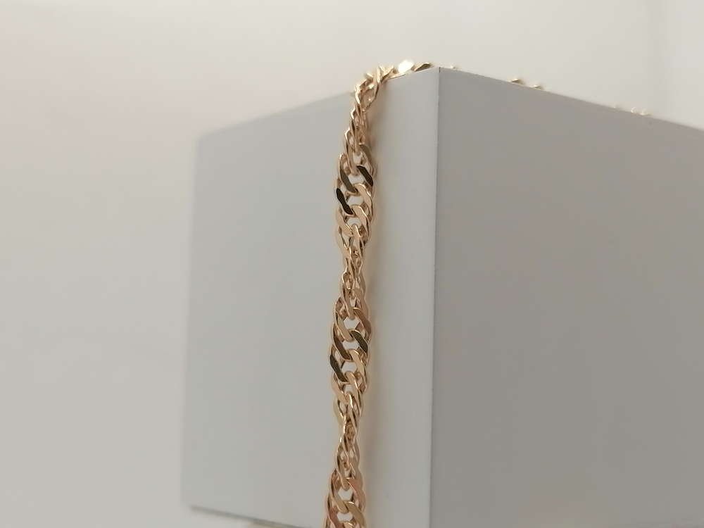 БРАСЛЕТ ПУСТОТЕЛЫЙ Ромб двойной (Au 585)