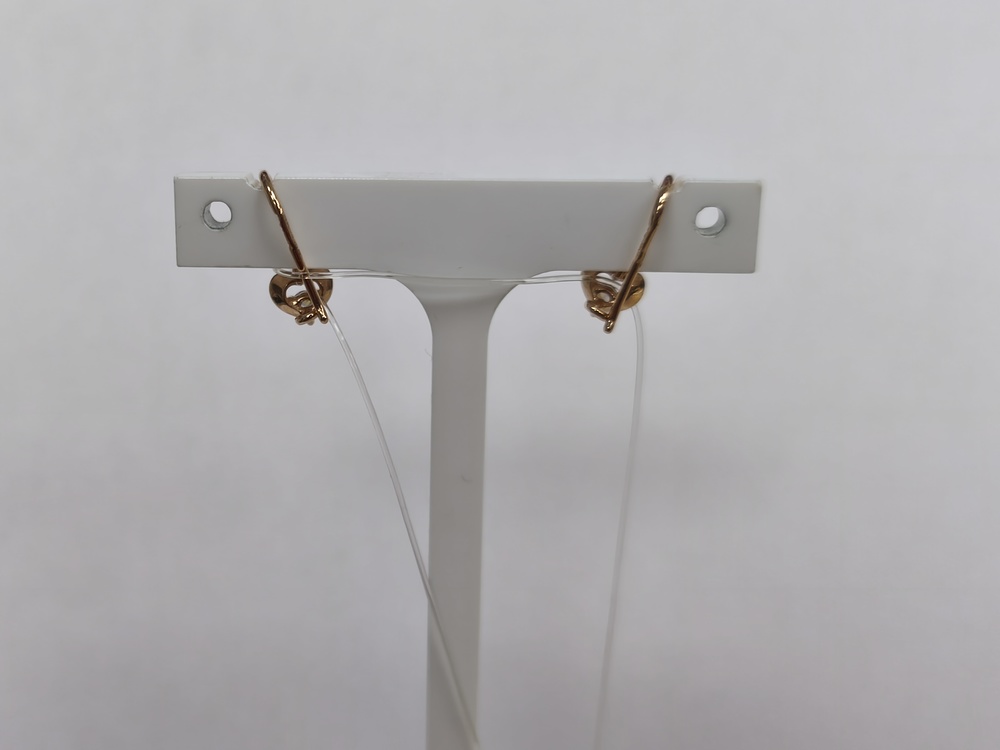 028359 СЕРЬГИ ПЕТЕЛЬКА с камнем (Au 585)