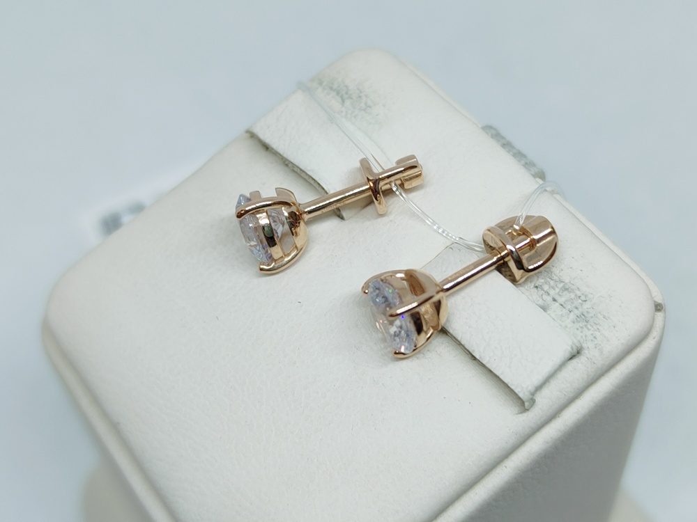 0200232 СЕРЬГИ ПУСЕТЫ с камнем (Au 585)