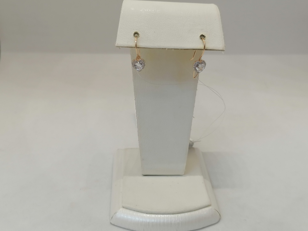 СЕРЬГИ ПЕТЕЛЬКА с камнями (Au 585)