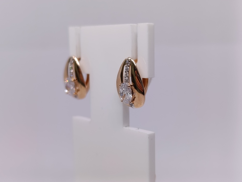 СКМИ585 СЕРЬГИ С КАМНЯМИ (Au 585)