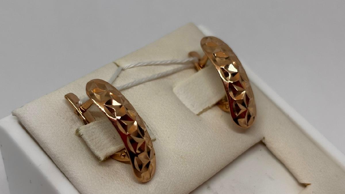 СБКМ585 СЕРЬГИ БЕЗ КАМНЯ (Au 585)