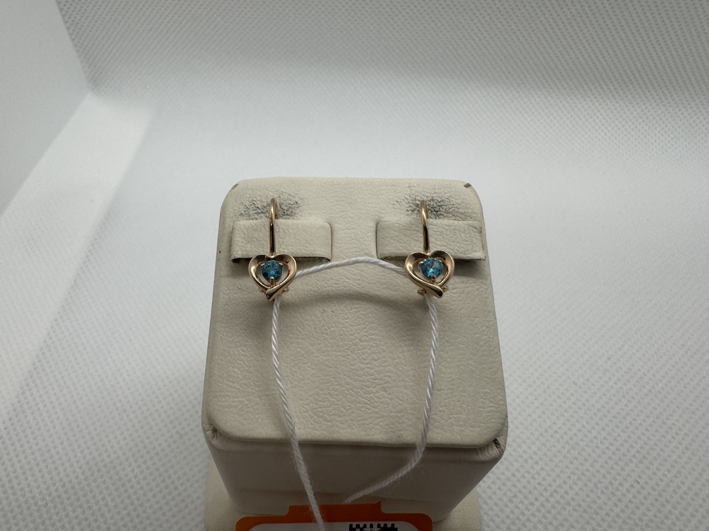 СКМ585 СЕРЬГИ С КАМНЕМ (Au 585)