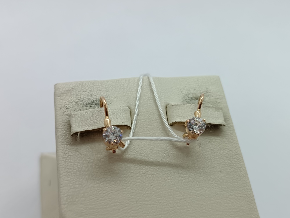 СЕРЬГИ С КАМНЕМ (Au 585)