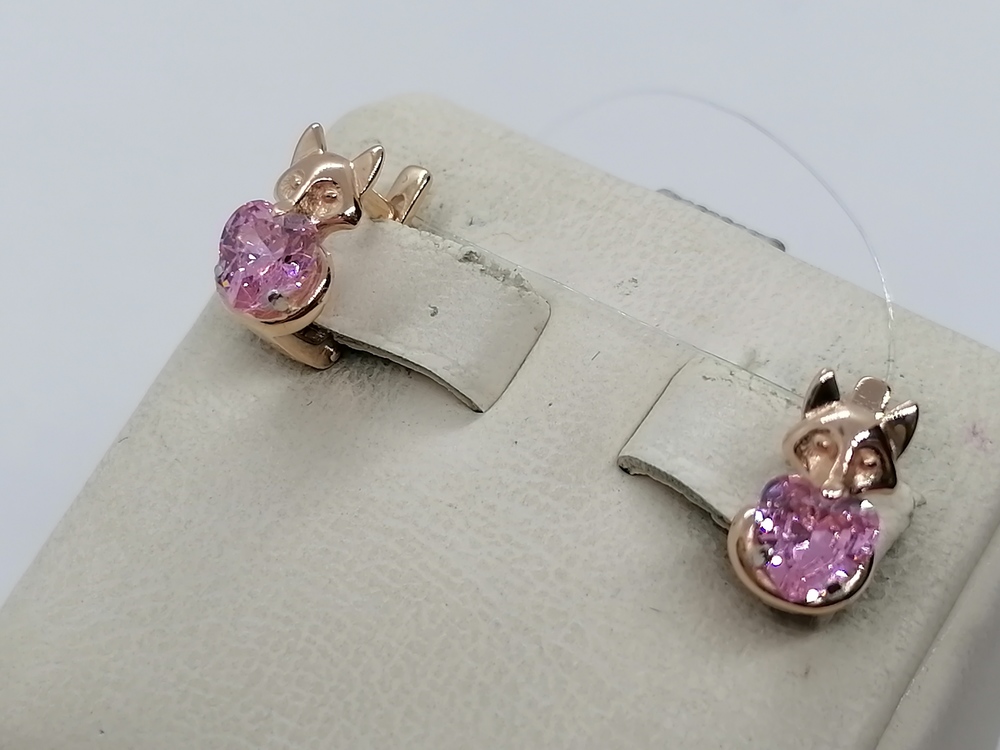 СЕРЬГИ С КАМНЕМ (Au 585)